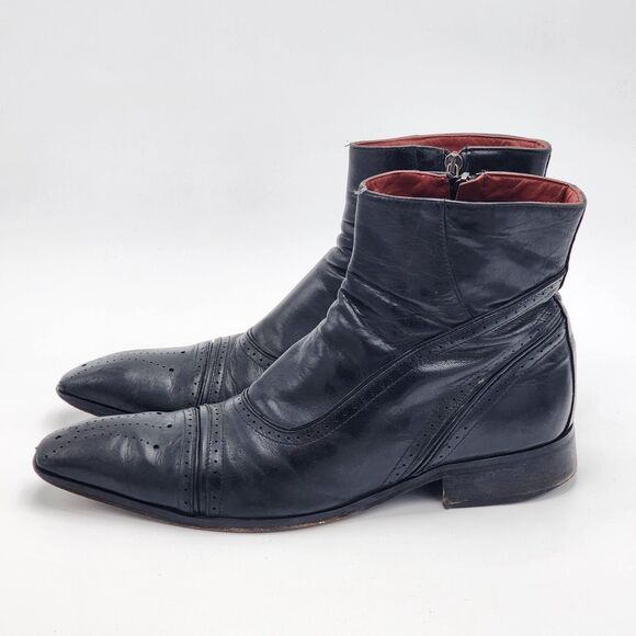 Jo Ghost Vintage HTF Black Leather Ankle Boots Men's Size 40 EU - Picture 4 of 9